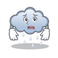 Afraid rain cloud character cartoon Royalty Free Stock Photo