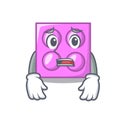 Afraid toy brick mascot cartoon