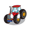 Afraid tractor mascot cartoon style