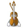 Afraid violin in the cartoon music room