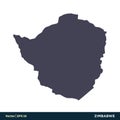 Zimbabwe - Africa Countries Map Icon Vector Logo Template Illustration Design. Vector EPS 10.