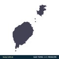 Sao Tome and Principe - Africa Countries Map Icon Vector Logo Template Illustration Design. Vector EPS 10.