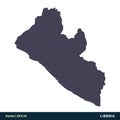Liberia - Africa Countries Map Icon Vector Logo Template Illustration Design. Vector EPS 10.