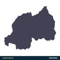 Rwanda - Africa Countries Map Icon Vector Logo Template Illustration Design. Vector EPS 10. Royalty Free Stock Photo