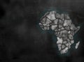 Africa African Continent map in colorful chalkboard style with C Royalty Free Stock Photo