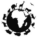 Africa animal around the world