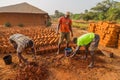 Africa brick workers Royalty Free Stock Photo