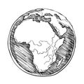 Africa continent on white background.