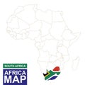 Africa contoured map with highlighted South Africa Royalty Free Stock Photo