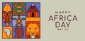 Africa Day banner culture flat cartoon concept Royalty Free Stock Photo