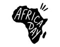 Africa Day lettering doodle hand drawn text. Africa Day Royalty Free Stock Photo