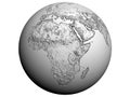 Africa on an earth globe Royalty Free Stock Photo