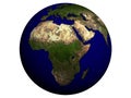 Africa on an earth globe Royalty Free Stock Photo