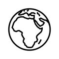 africa earth planet map line icon vector illustration Royalty Free Stock Photo