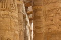 Africa, Egypt, Luxor, columns of Karnak temple with ancient hieroglyphics