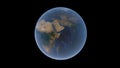 Africa and Eurasia on the ball of the Earth, the Arabian Peninsula in the center, an isolated globe, 3D rendering. Royalty Free Stock Photo