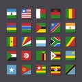 Africa flag icon set Metro style