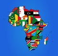 Africa Flag Map Royalty Free Stock Photo