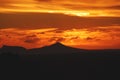 Africa- Glorious Sunset Over Table Mountain From Rooi Els, South Royalty Free Stock Photo