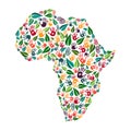 Africa hand print social environment help concept