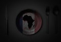 Africa illustration bleeding on plate with french colors