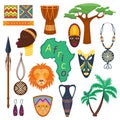 Africa jungle tribal and ancient safari vector illustration.