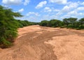 Africa, Kenya. Dry riverbed. Landscape nature.