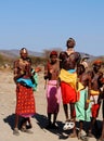 AFRICA, KENYA, MASAI MARA NATIONAL RESERVE, AUGUST 3, 2010: Masai village with masai tribe. Masaipeople jumping, traditional jump