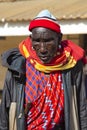 Portrait of old african men in Masai tribe village. Royalty Free Stock Photo