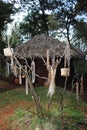 AFRICA, KENYA, SAMBURU NATIONAL RESERVE, AUGUST 3,  2010:  African traditional Samburu Jewellery, jewellery hanging up a tree in Royalty Free Stock Photo