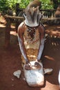 AFRICA, KENYA, SAMBURU NATIONAL RESERVE, AUGUST 3, 2010: Samburu village with samburu tribe. Woman preparing bread in the