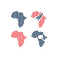 Africa line map logo design template