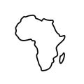 Africa line map vector icon. African outline continent art flat coutour isolated african shape map Royalty Free Stock Photo