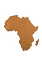 Africa map from cacao powder