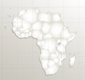 Africa map new political detailed map, separate individual states, with state city and sea names, natural paper blank