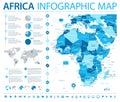 Africa Map - Info Graphic Vector Illustration Royalty Free Stock Photo