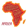 Africa map with different ancient pattern Royalty Free Stock Photo