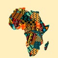 Africa map with ethnic motifs pattern Royalty Free Stock Photo