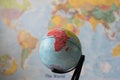 Africa map on a globe Royalty Free Stock Photo