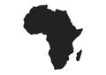 Africa map icon. black silhouette simple style vector isolated image of continent Royalty Free Stock Photo