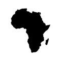 Africa map icon with plain black vector