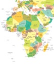 Africa - map - illustration. Royalty Free Stock Photo