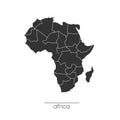 Africa map. Monochrome Africa continent icon. Vector Royalty Free Stock Photo