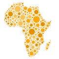 Africa map mosaic of orange dots
