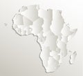 Africa map, new political detailed map, separate individual states, with state names, card paper 3D natural vector Royalty Free Stock Photo