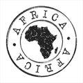 Africa Map Postmark. Silhouette Postal Passport. Stamp Round Vector Icon. Vintage Postage Design.