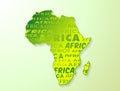 Africa map with shadow effect Royalty Free Stock Photo