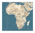 Africa Map - Vintage Vector Illustration Royalty Free Stock Photo
