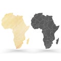 Africa map, wooden design texture, vector