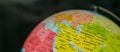 Africa, middle east and Europe map on a globe with earth map in the background. Royalty Free Stock Photo